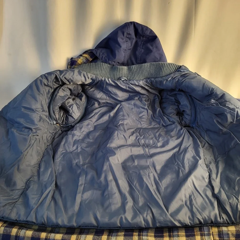 Vintage Sz S Northwest Territory 3 in 1 Jacket Flannel Lined + Vest Hood Navy